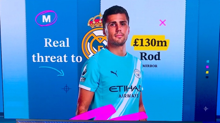 英媒小报：皇马计划“突袭”引进罗德里，可能报价1.3亿英镑